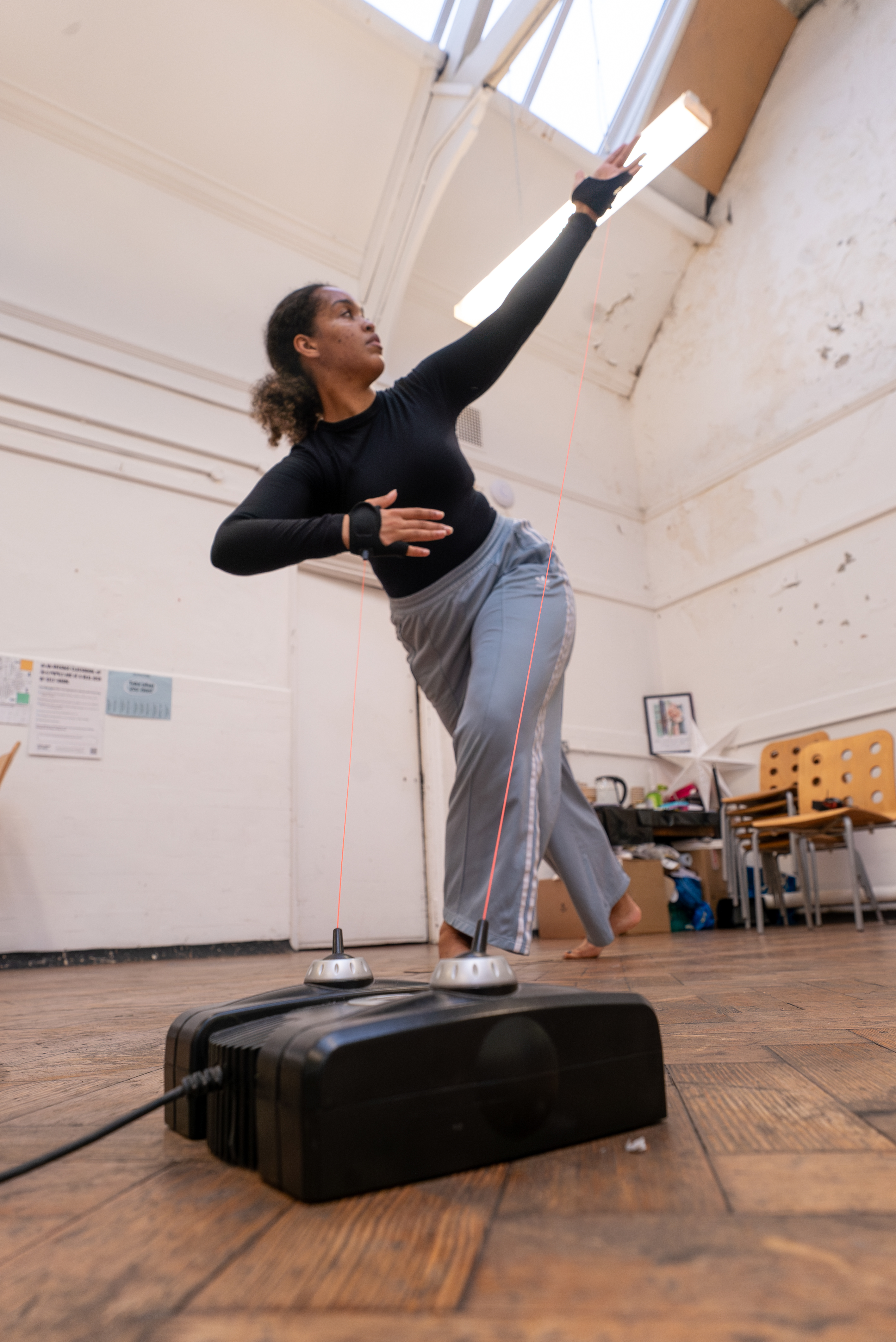 Jodi performing with a Gametrak Controller & Movement
